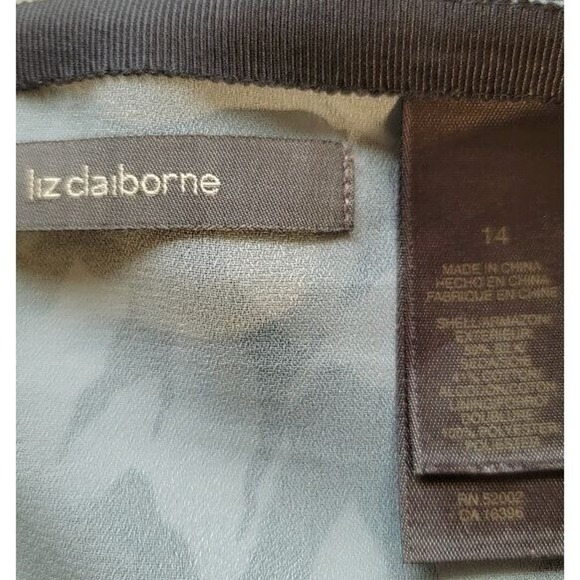 Liz Claiborne Skirt Floral Silk Women's Sz 14 Lined Back Zip Career Office - Picture 3 of 10